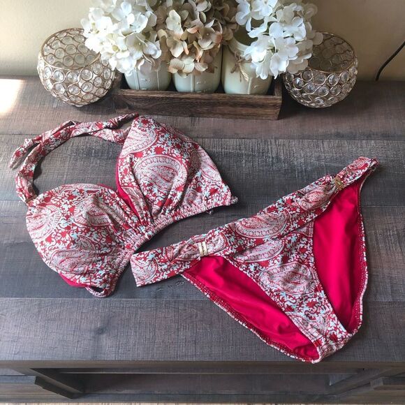 Vix Paula Hermanny Classic Paisley Bis Tube Top and Bottom Bikini - Picture 1 of 4